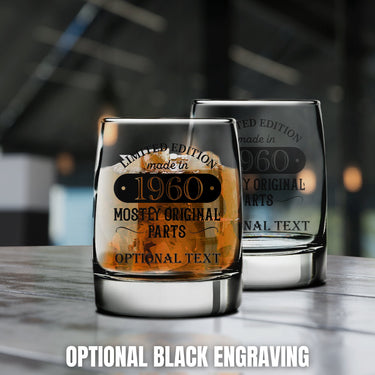 Limited Edition Mostly Original Parts Funny Whiskey Glasses | Personalized Whiskey Glass